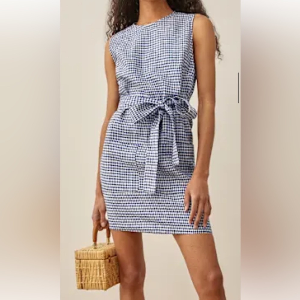 Reformation Sommer Linen Dress Challah Check - Size S